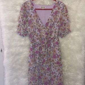 Lavender floral 70s inspired dress size 1X
